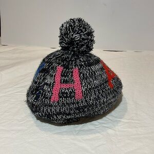 “Happy” Tucker Tate winter hat from Nordstrom’s. Very cute on little girl.